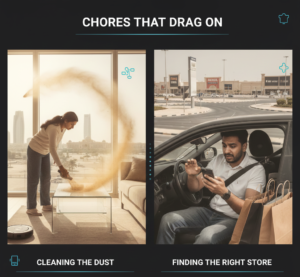 Chores that drags time of expats uae